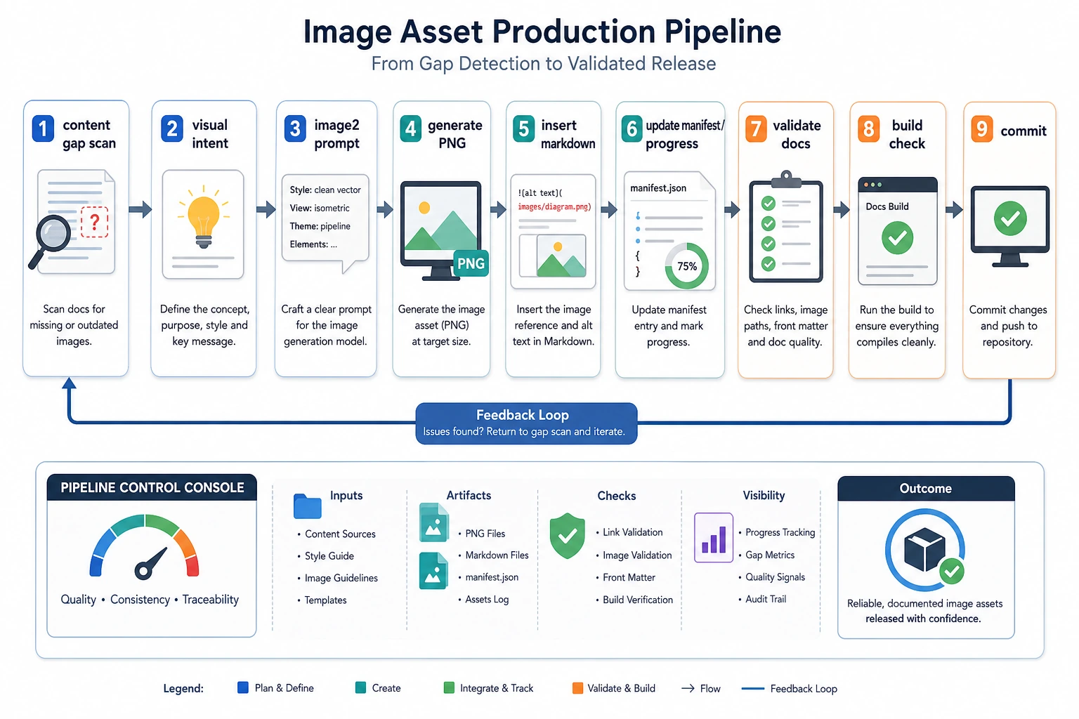 Flowchart from image gap detection to generation and release