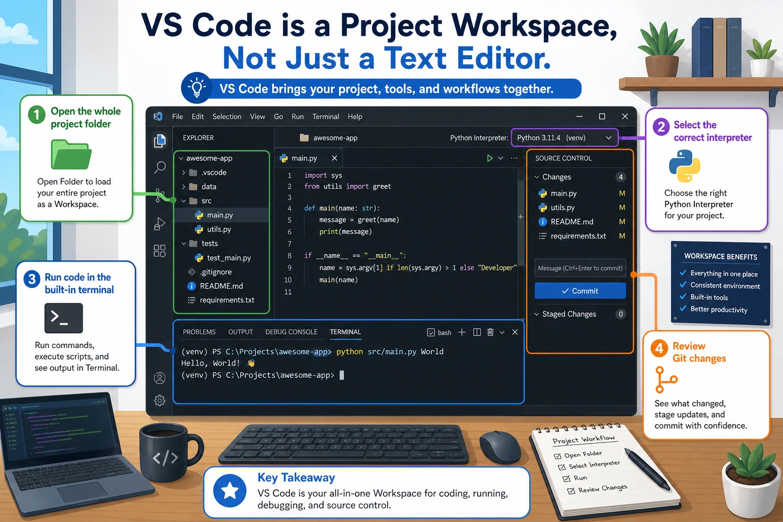 VS Code project workflow diagram