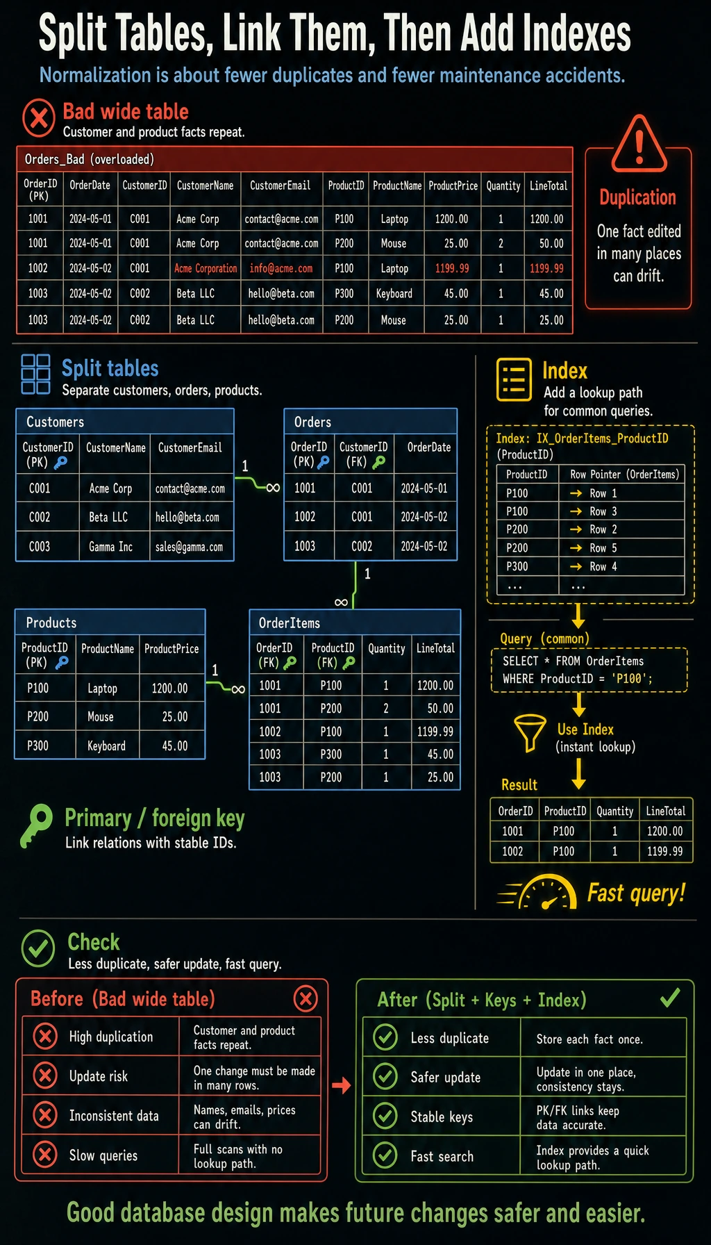 Database Design and Normalization Diagram