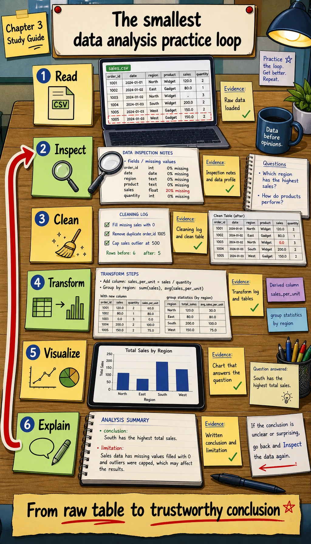 Minimum loop for the data analysis study guide