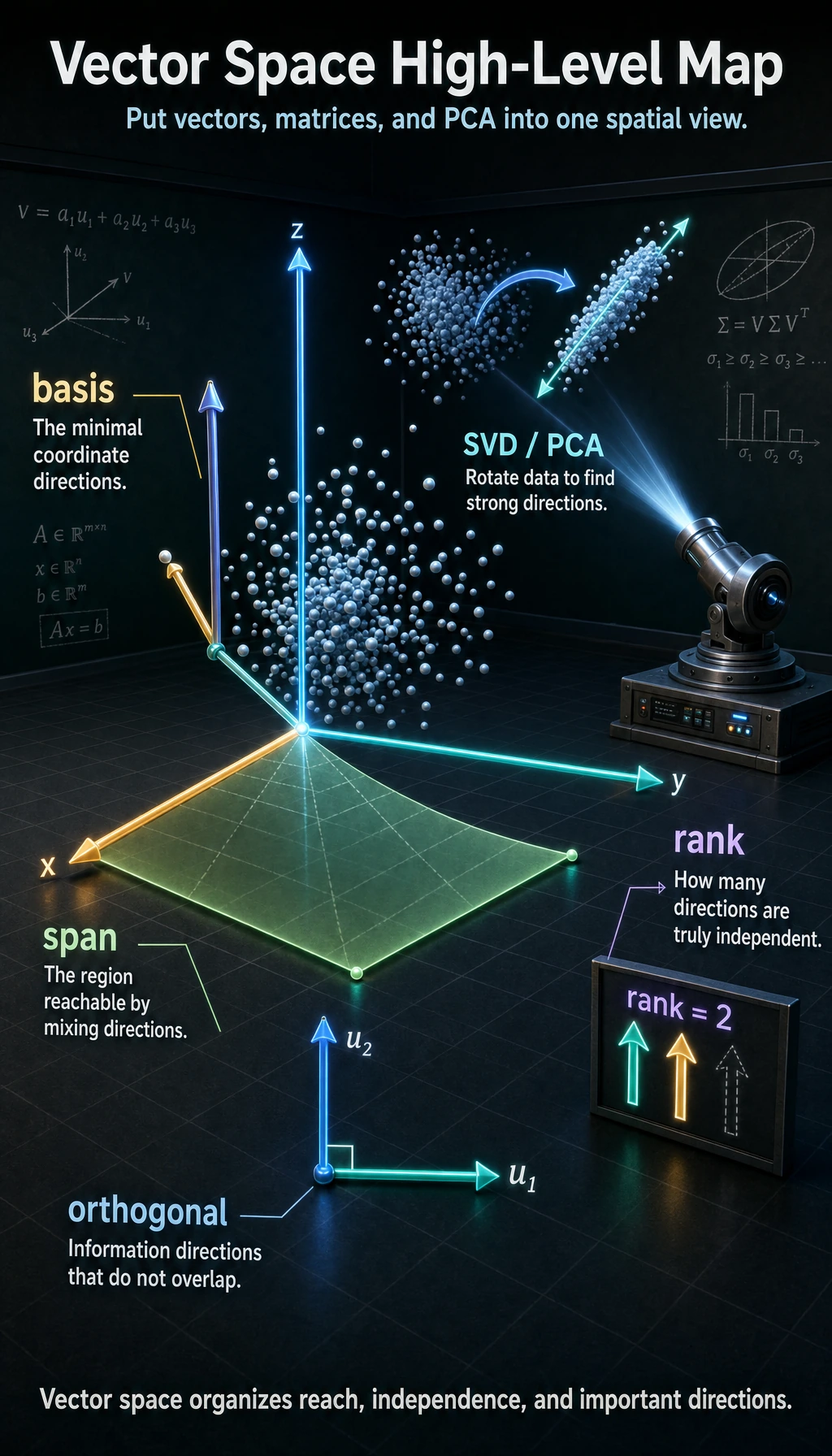 High-level view of vector spaces
