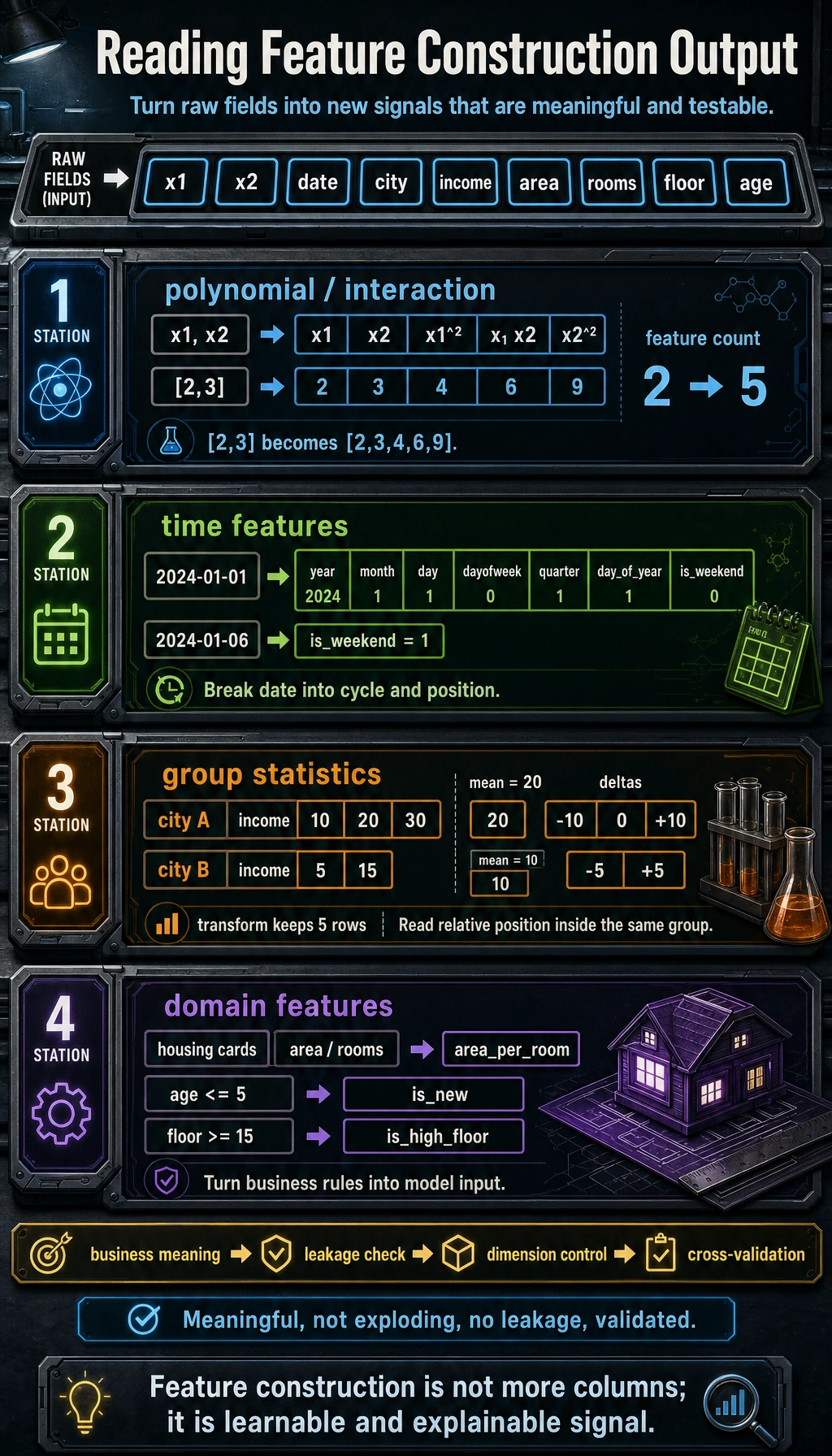 Feature construction result map