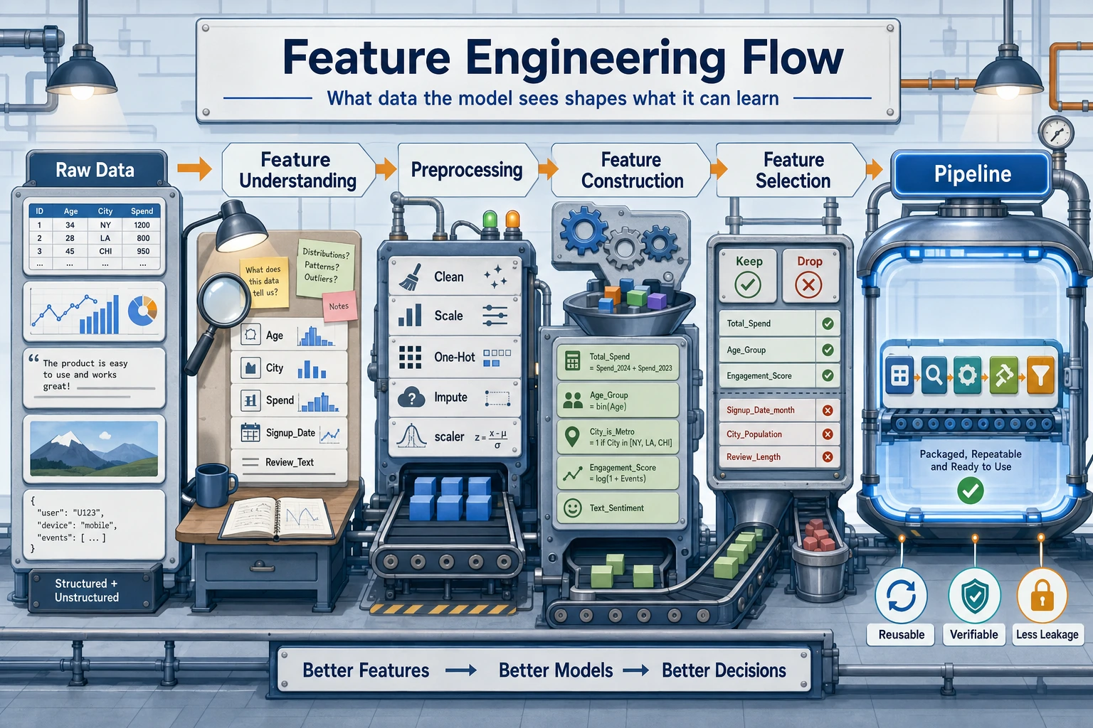 Feature engineering chapter flow diagram