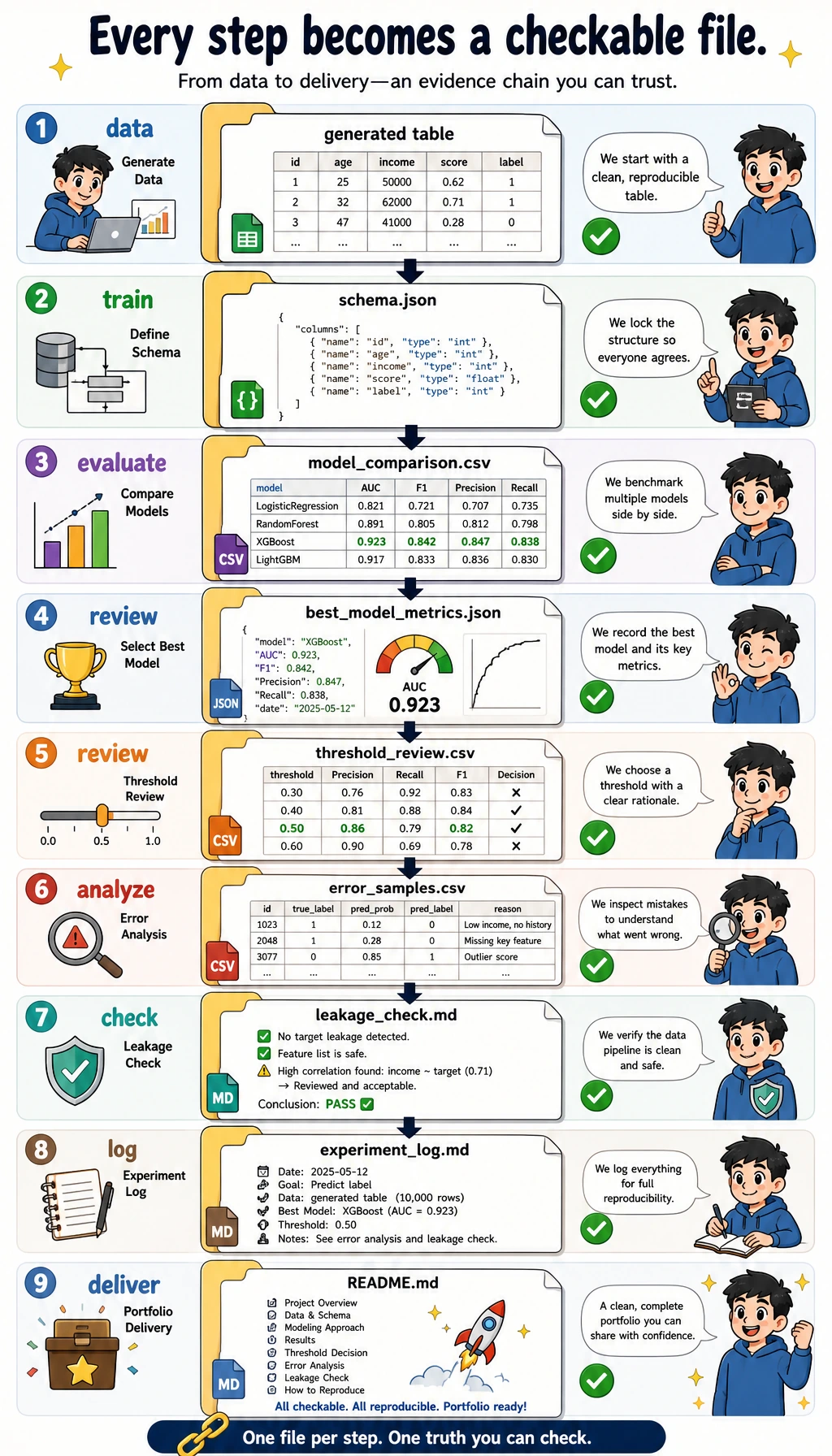 Machine learning evidence pipeline