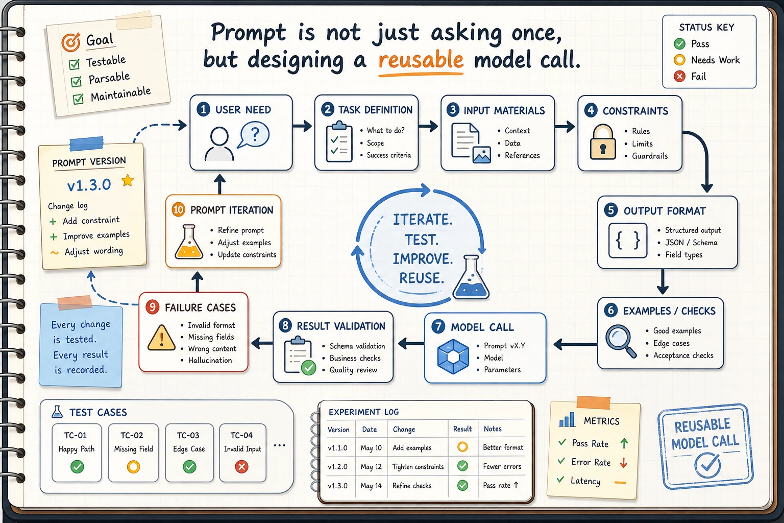 Prompt iteration test closed loop diagram