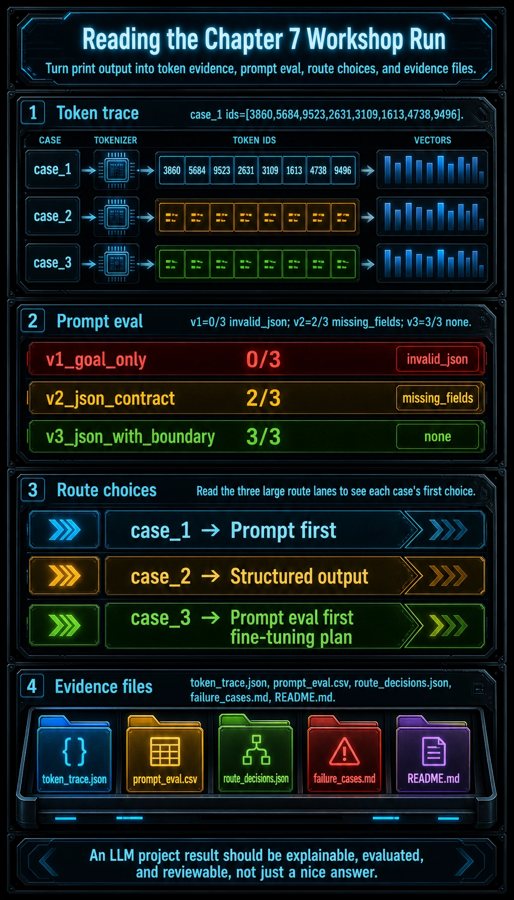 Chapter 7 workshop run evidence map