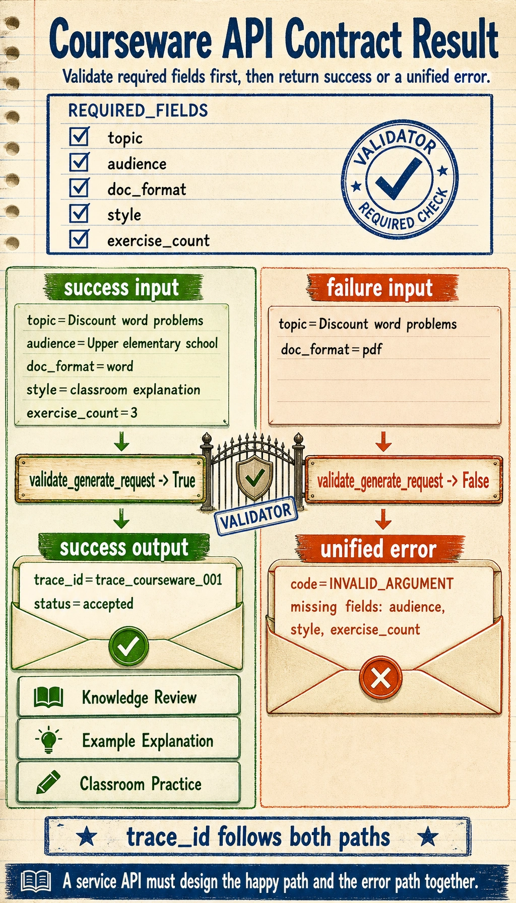 Courseware API contract result map