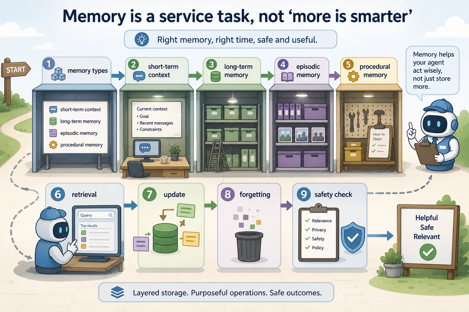 Learning order diagram for the Agent memory systems chapter
