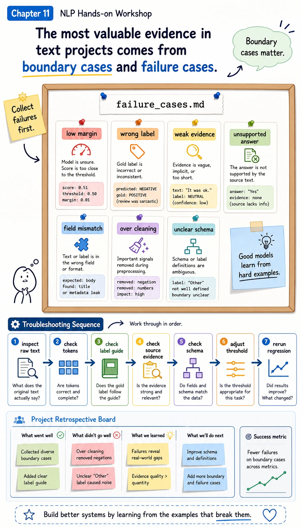 NLP failure debugging map