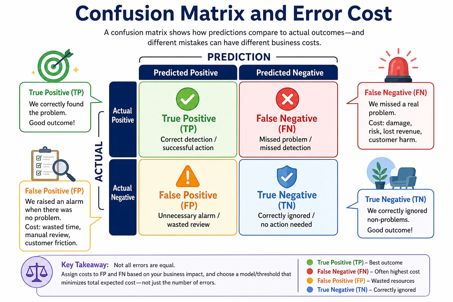 Confusion matrix and error cost diagram