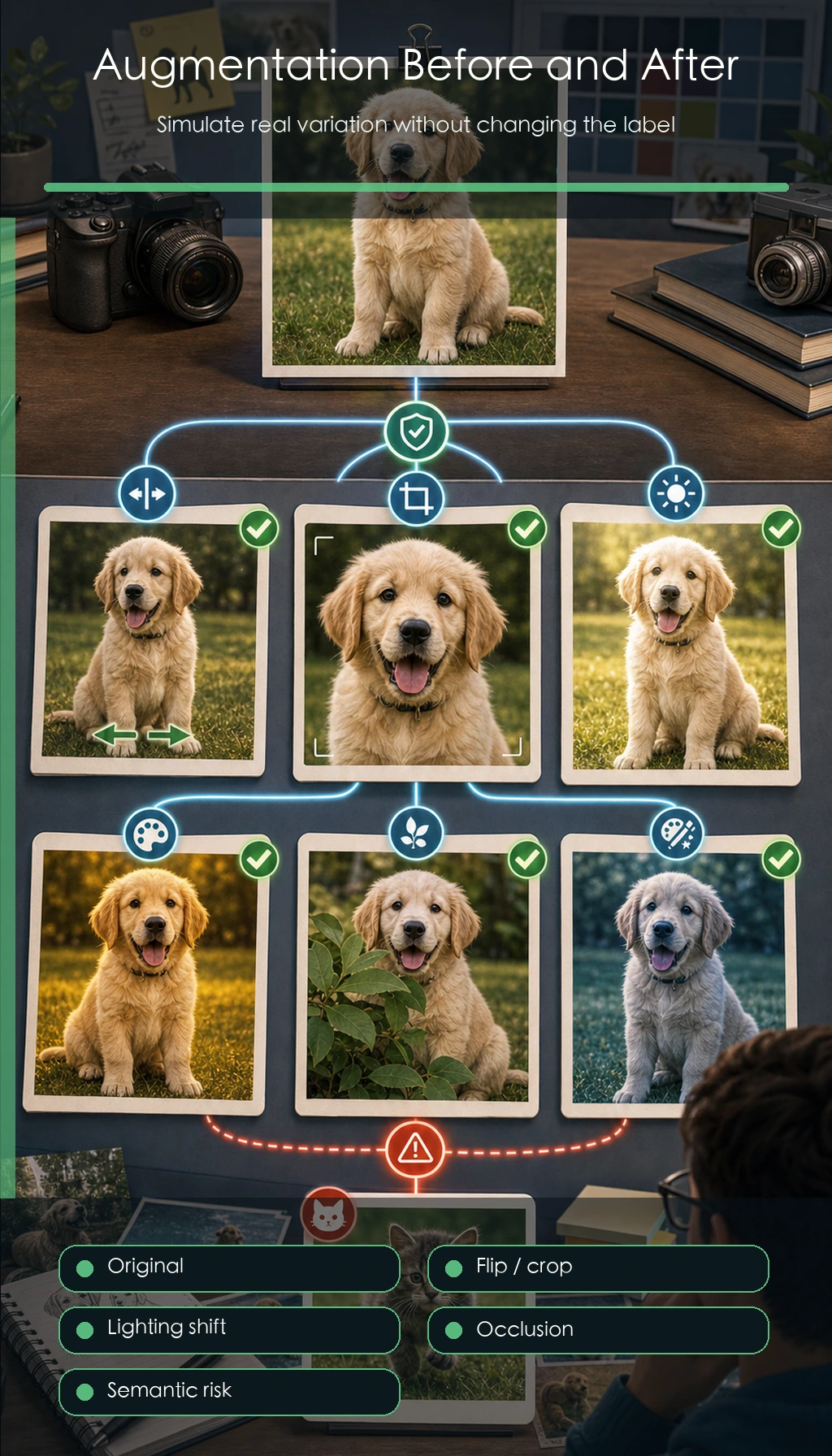 Example wall of image data augmentation