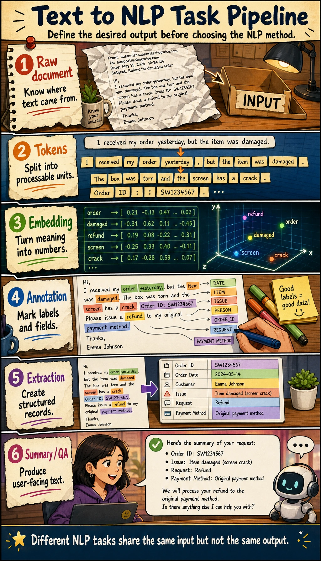Text to task pipeline diagram