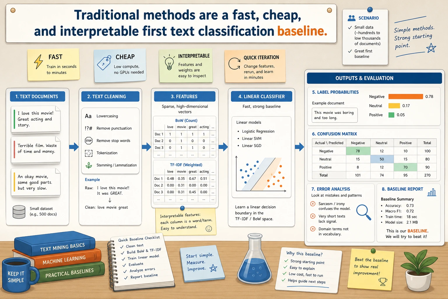 Traditional text classification baseline map
