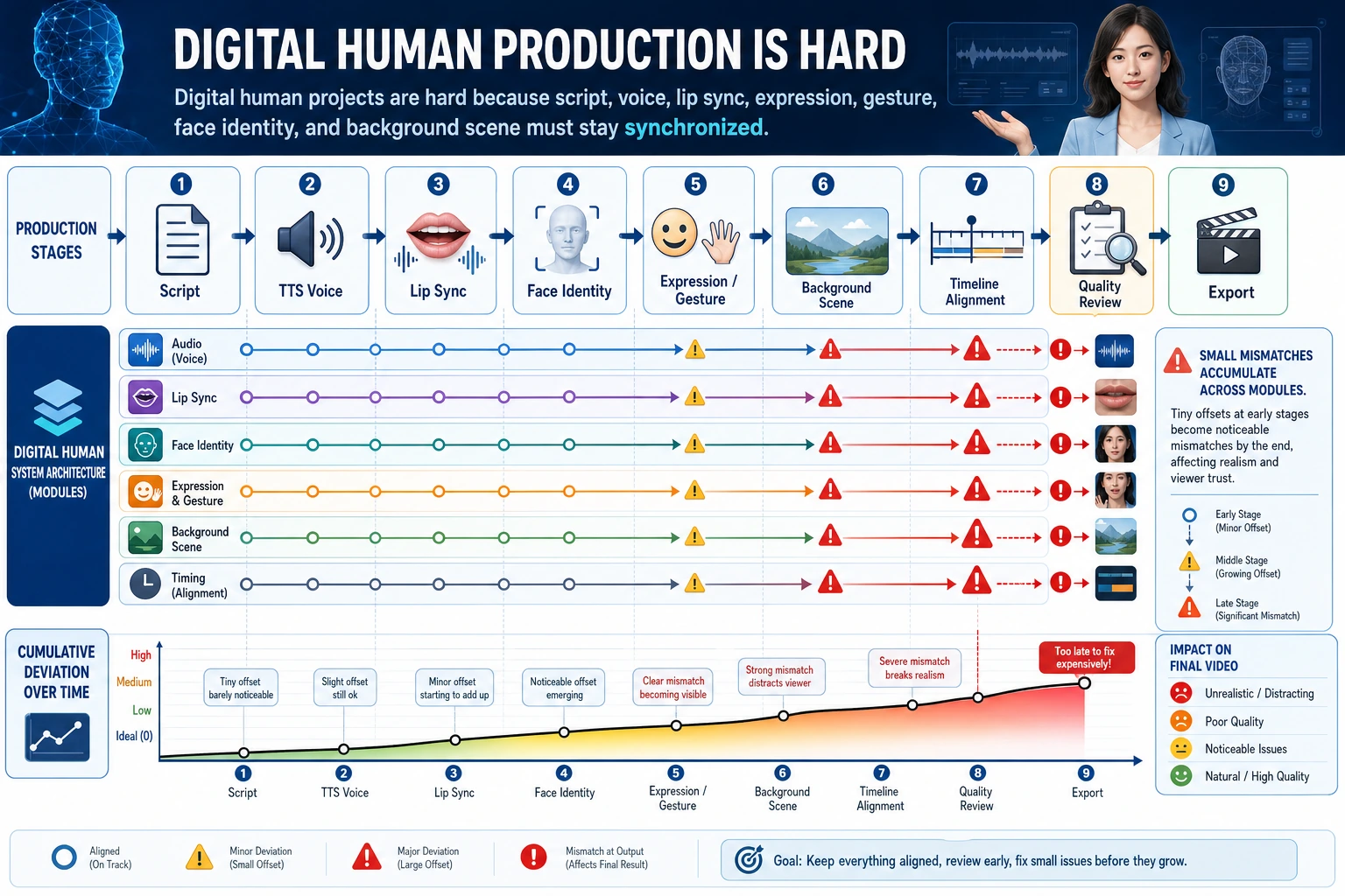 Digital human multi-module synchronization diagram