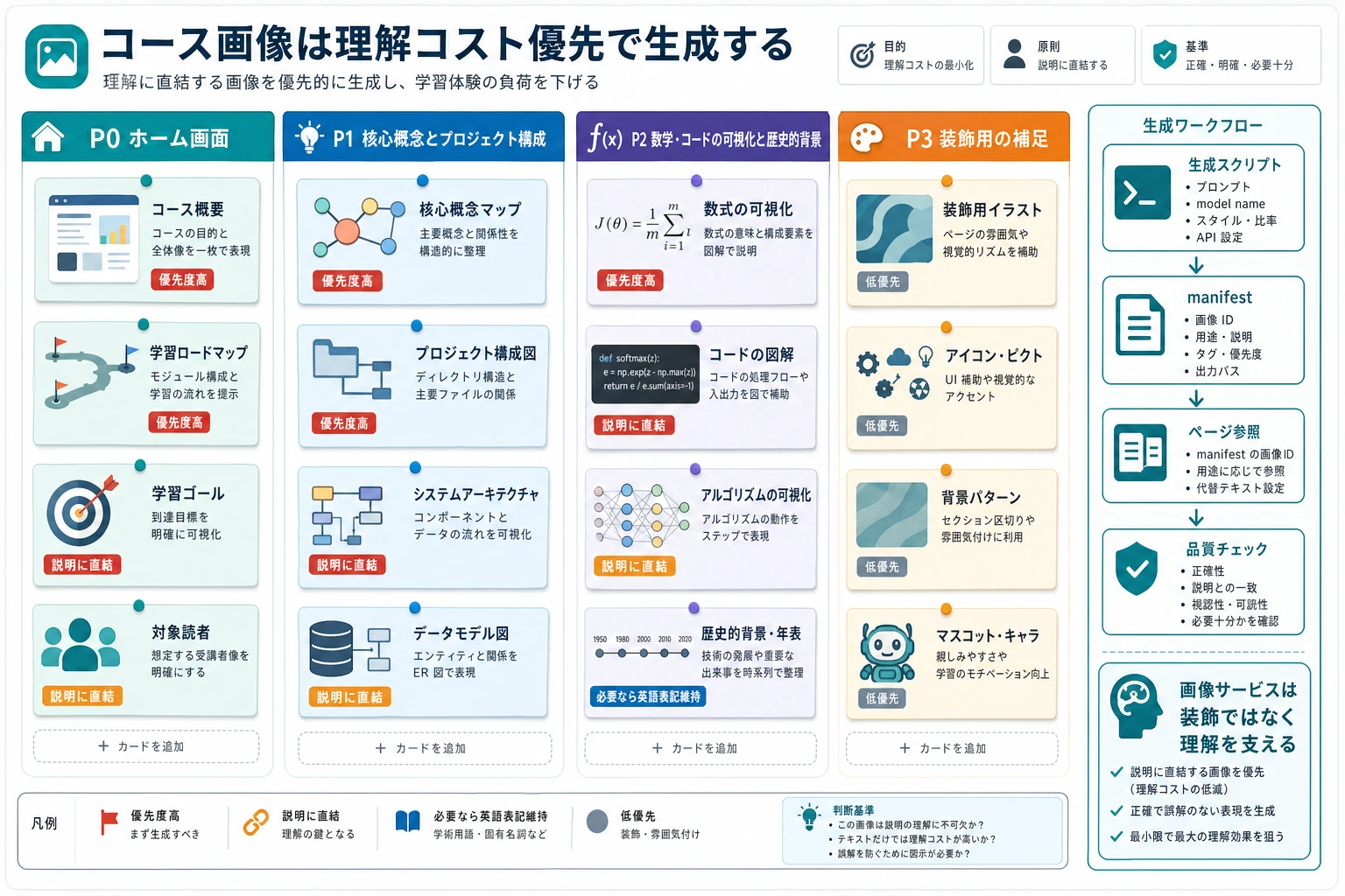 コース画像アセット計画カンバン