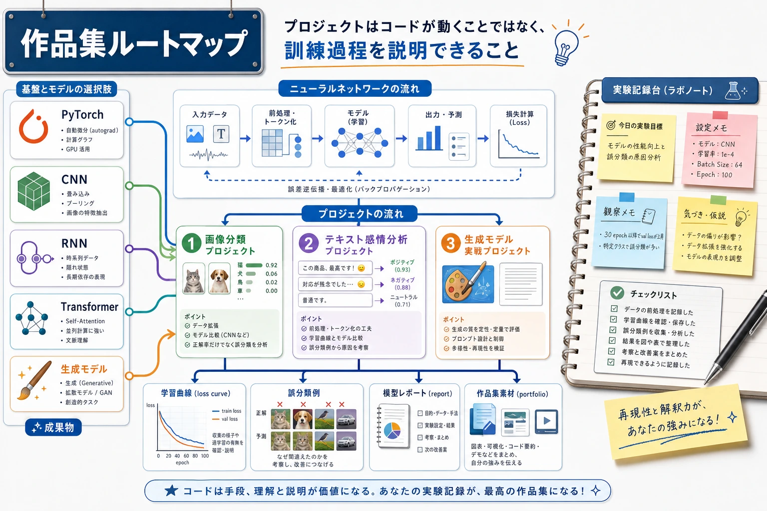 深層学習プロジェクトポートフォリオロードマップ