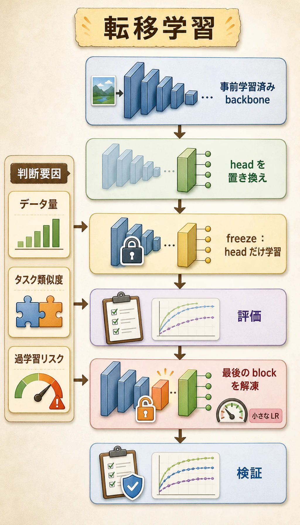 転移学習の適応マップ