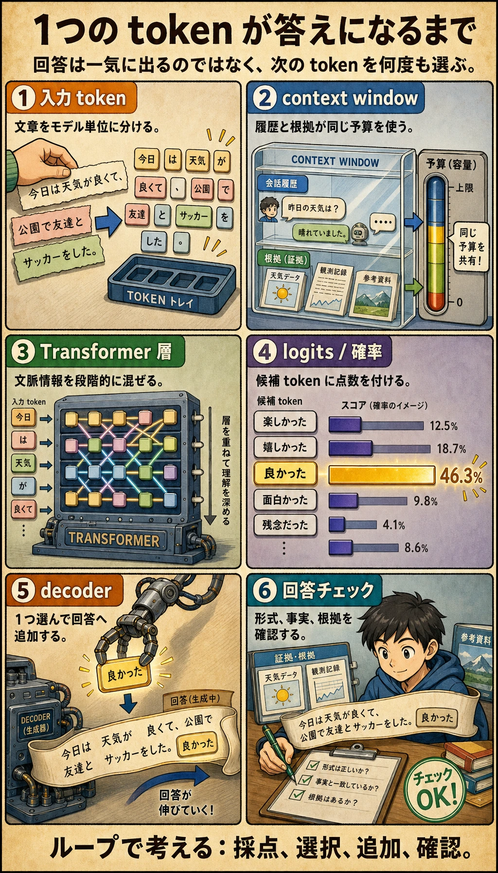 Token から回答までの流れ