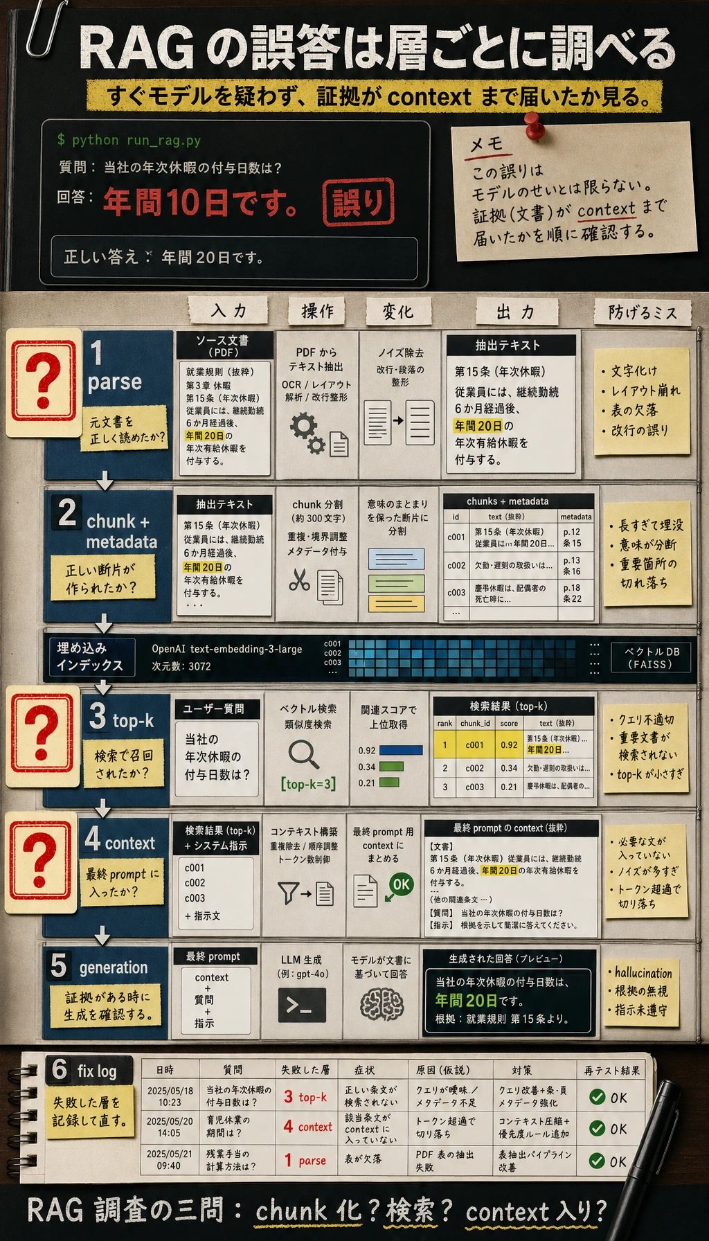 RAG レイヤー別トラブルシュート図