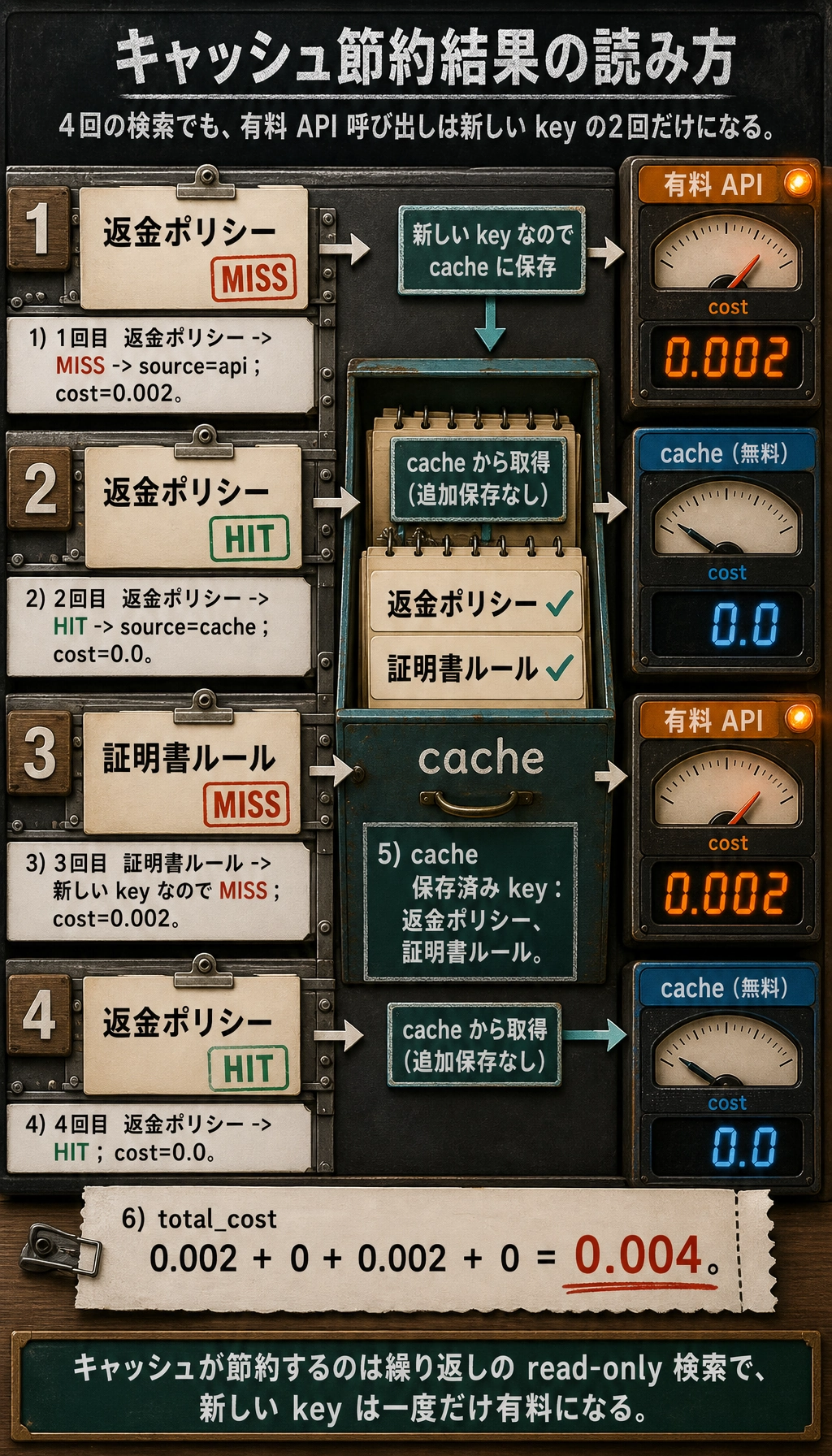 Agent キャッシュ節約結果図
