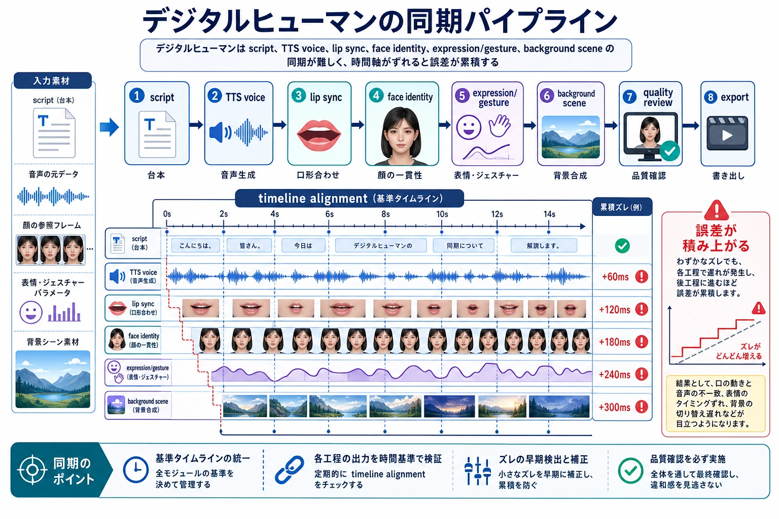 デジタルヒューマン同期パイプライン