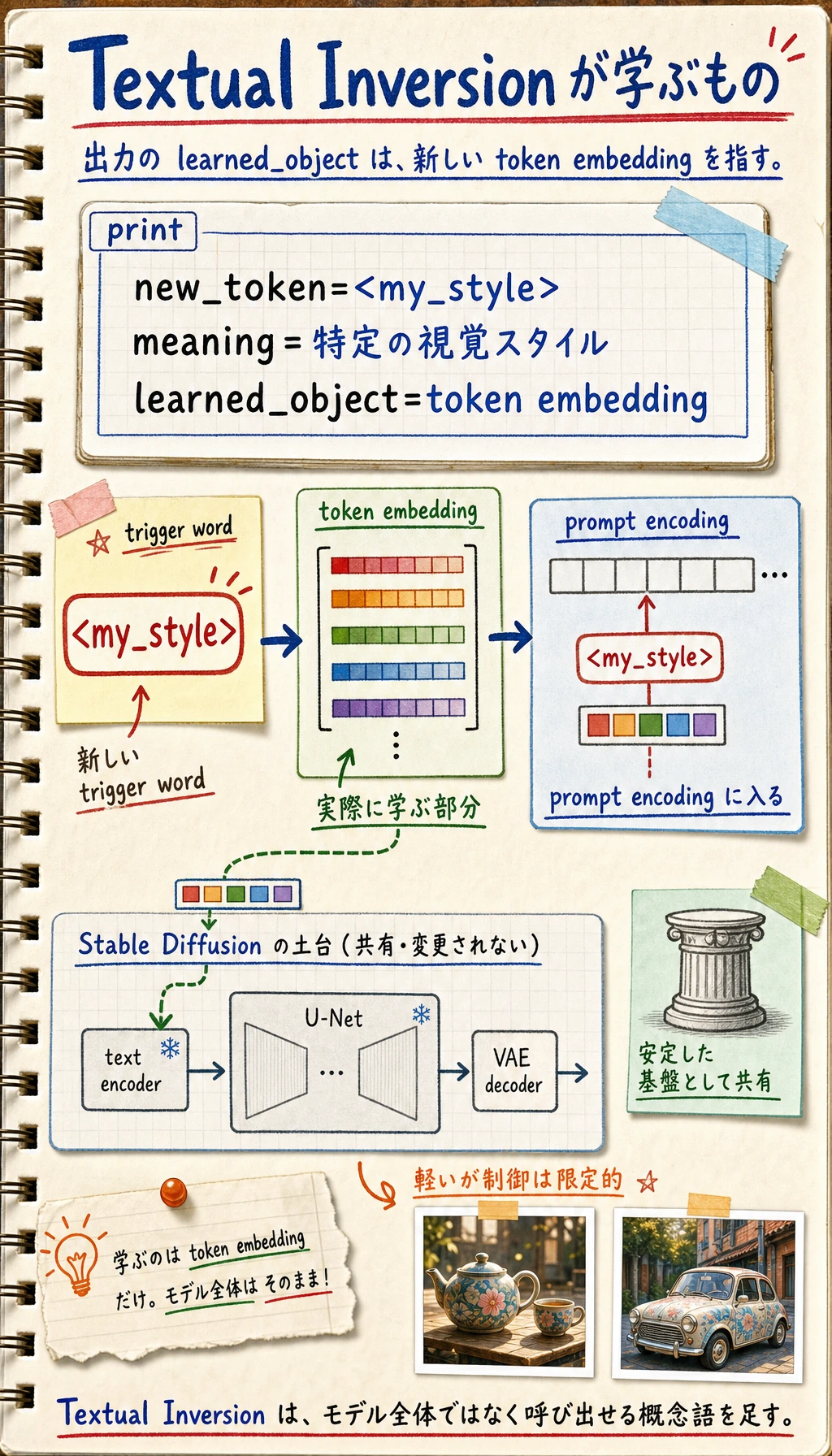 Textual Inversion token embedding 実行結果図