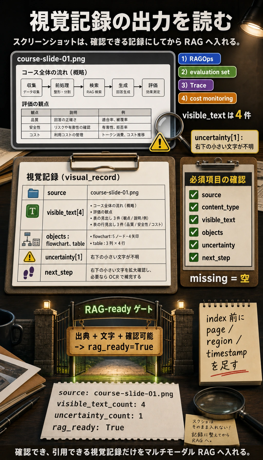 視覚記録 RAG-ready 実行結果図