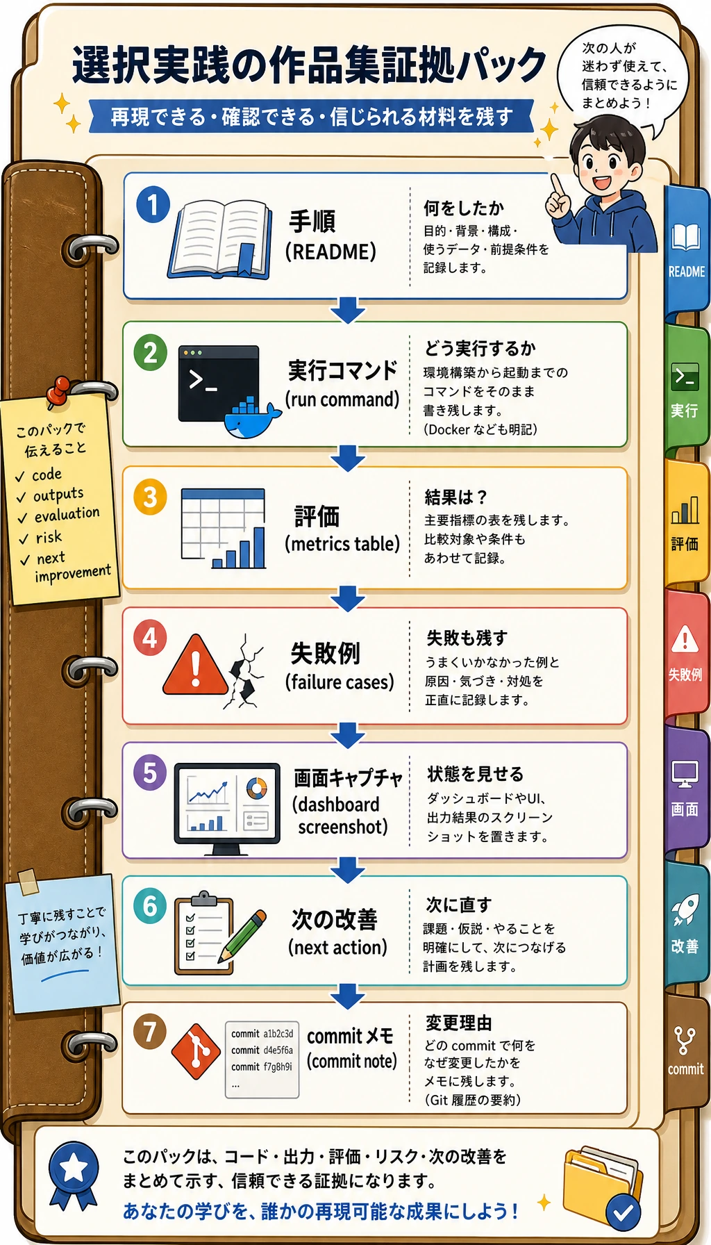 選択ワークショップのポートフォリオ証拠パック