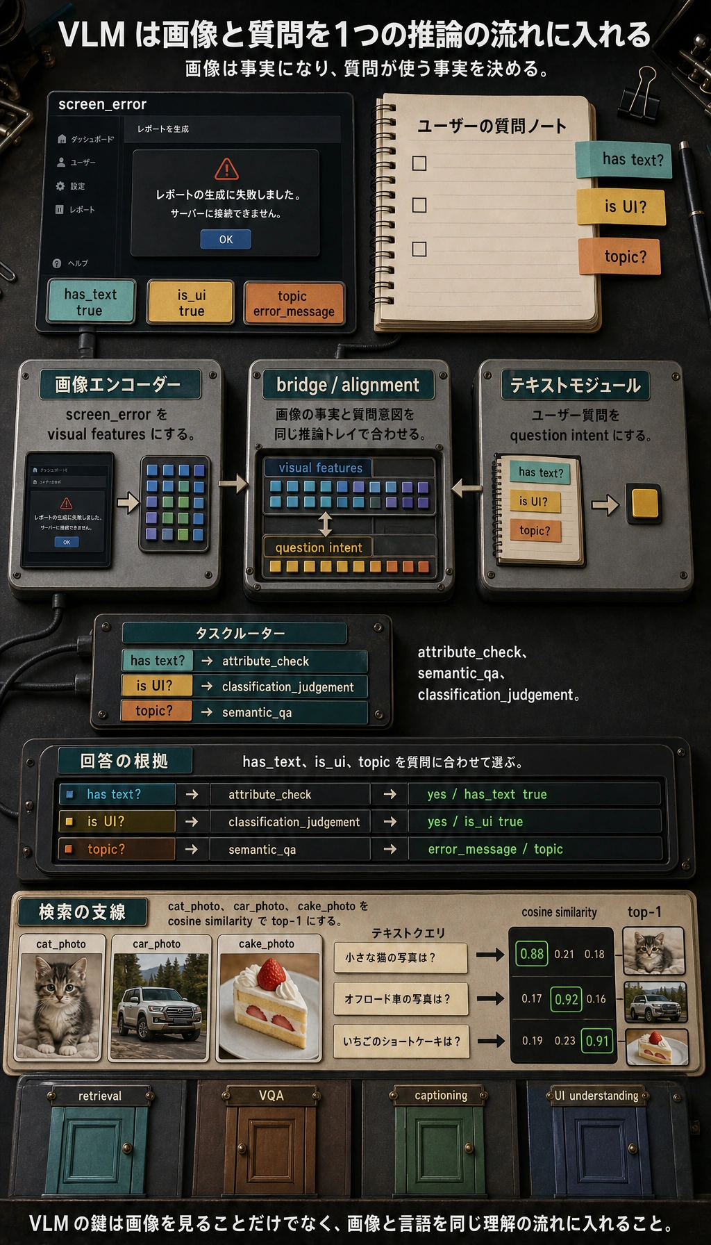 視覚言語モデルのアーキテクチャ図