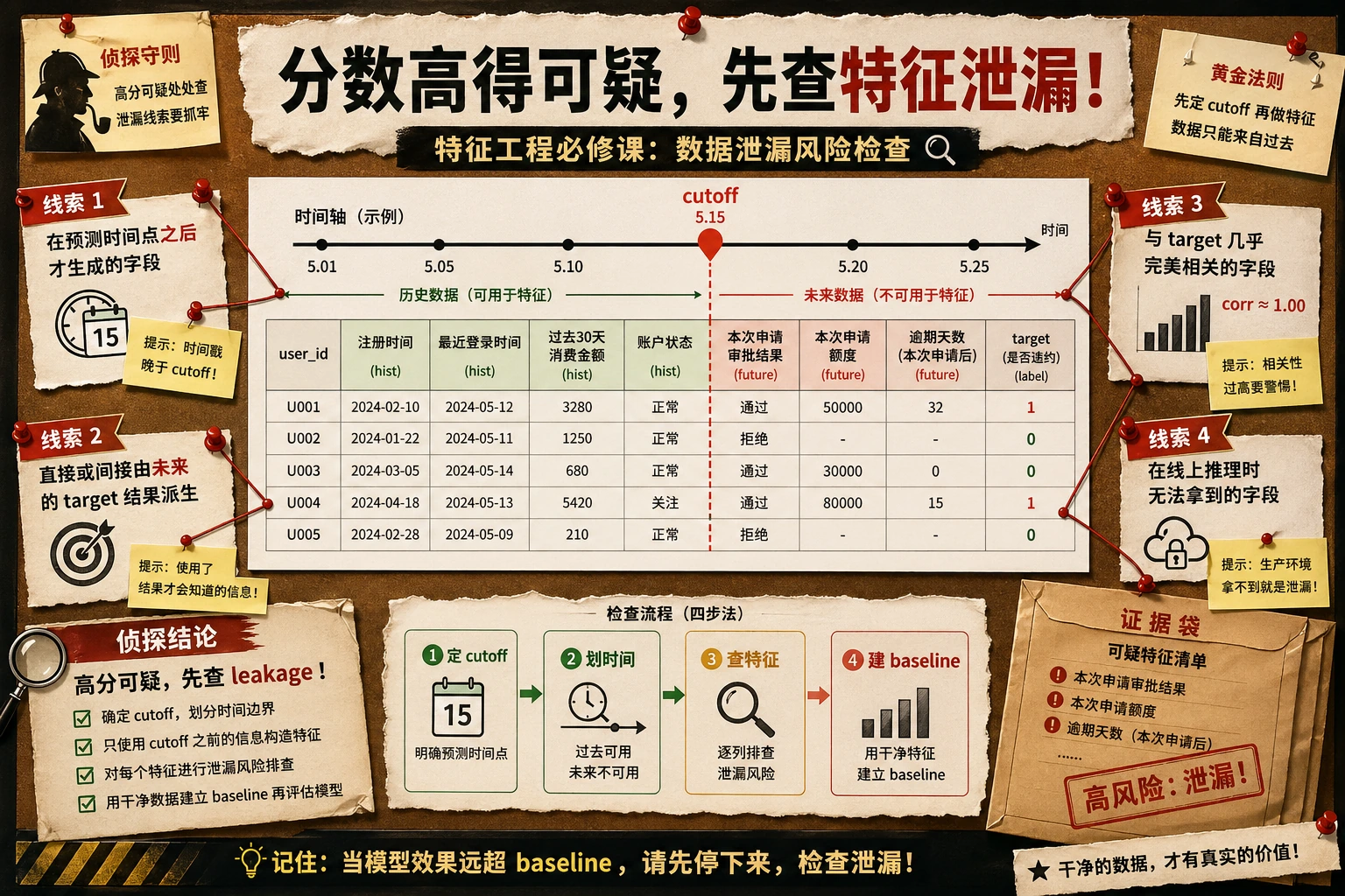 特征泄漏红旗检查图