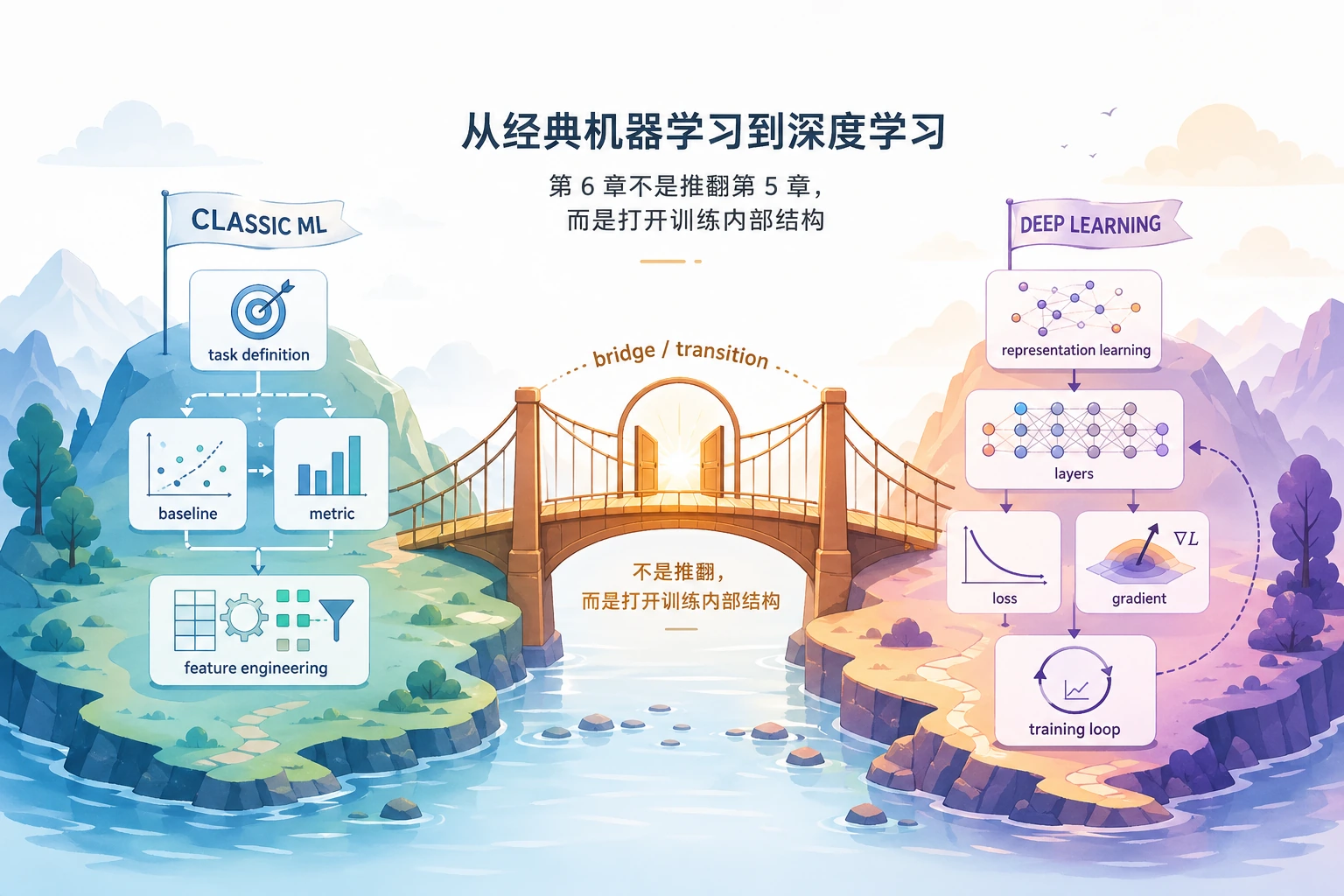 从机器学习到深度学习桥接图
