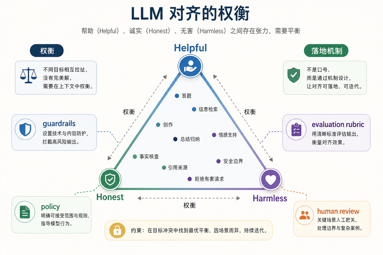 Helpful Honest Harmless 对齐张力图
