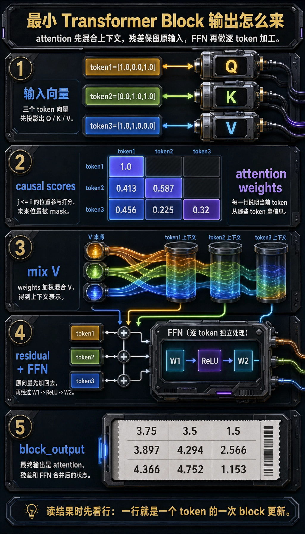 最小 Transformer block 运行结果图