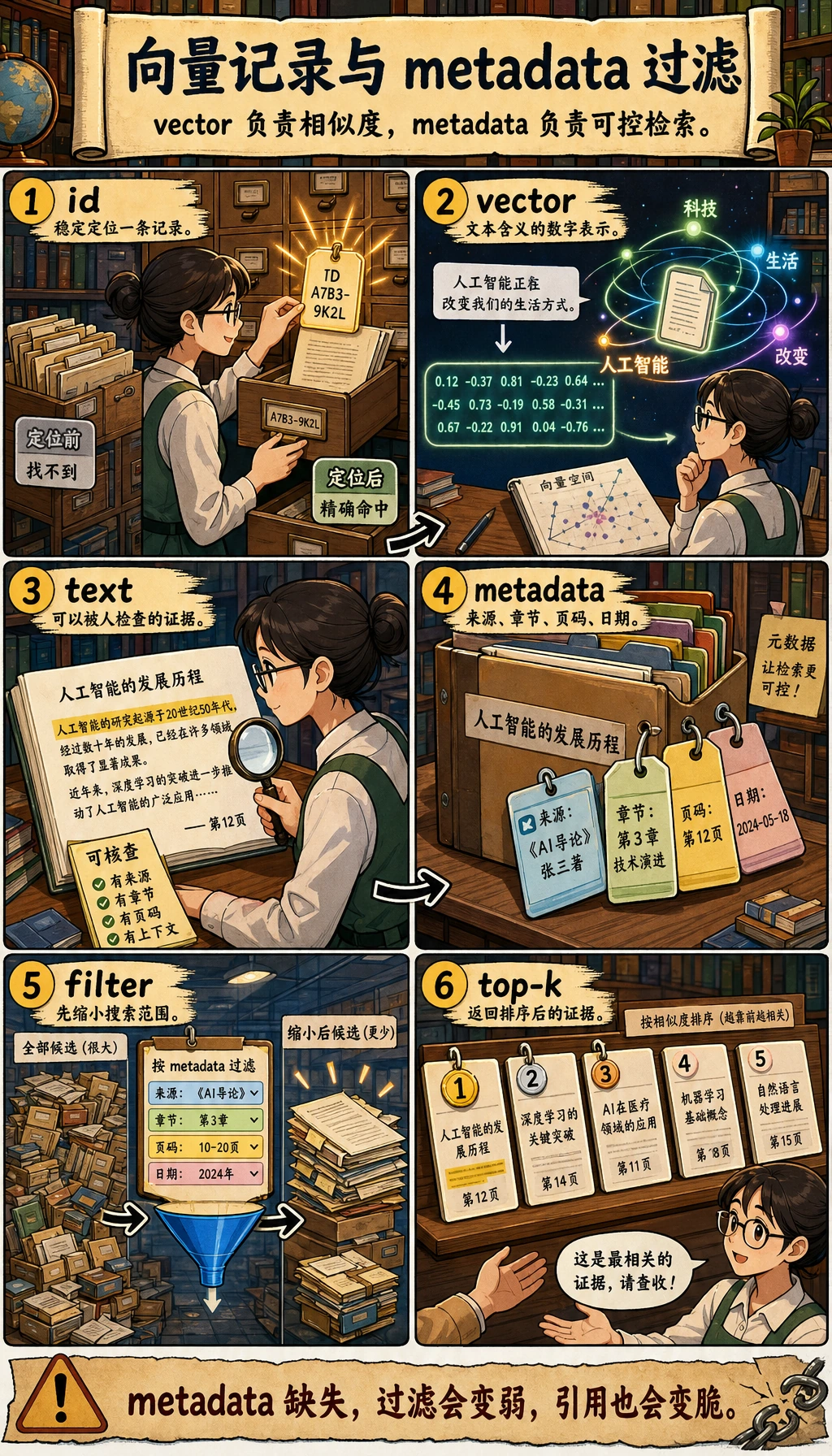 向量记录与 metadata 过滤图