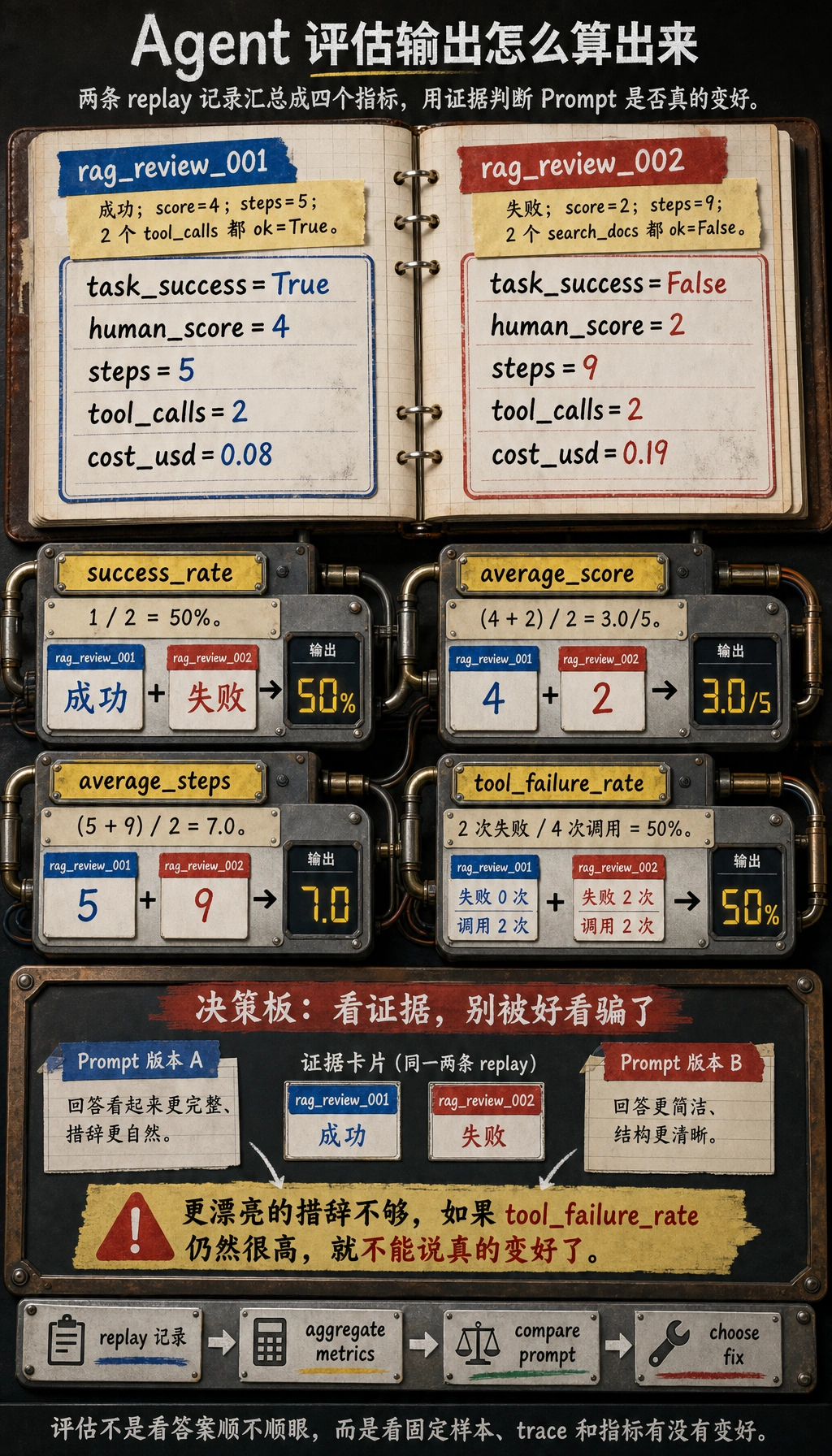 Agent 评估指标结果图