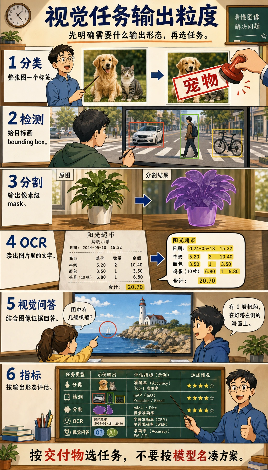 视觉任务输出粒度阶梯