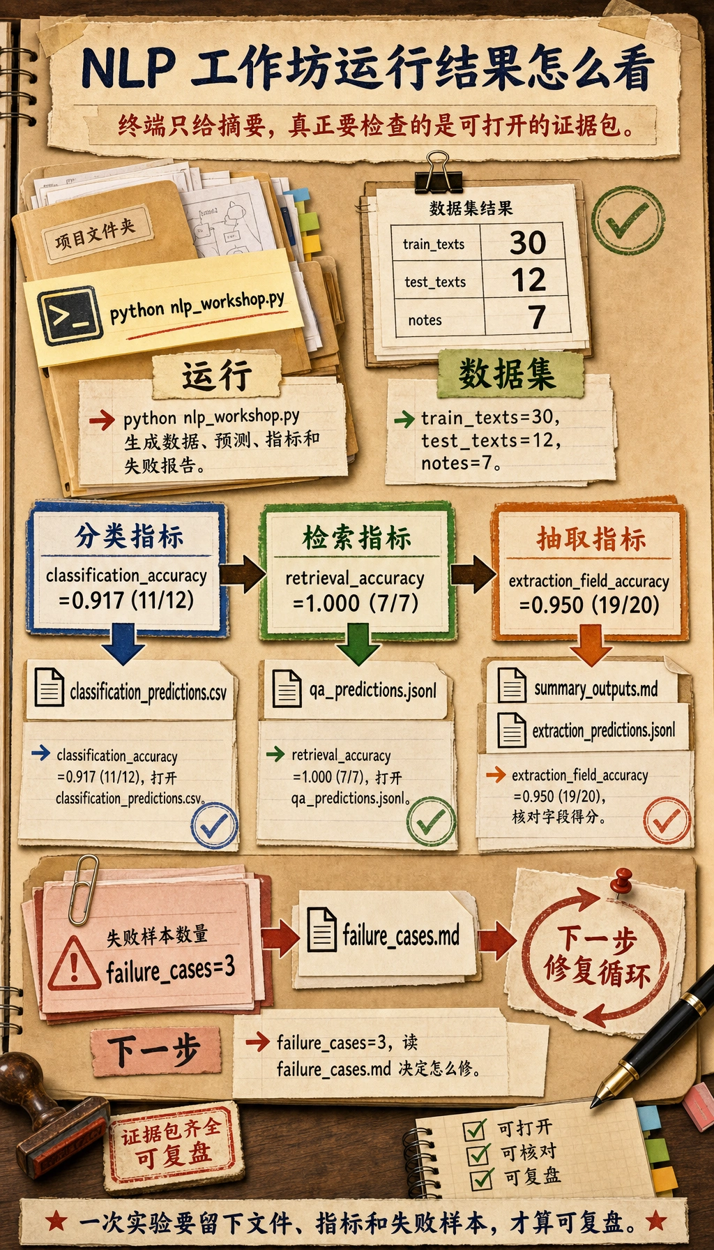 NLP 工作坊运行结果证据图